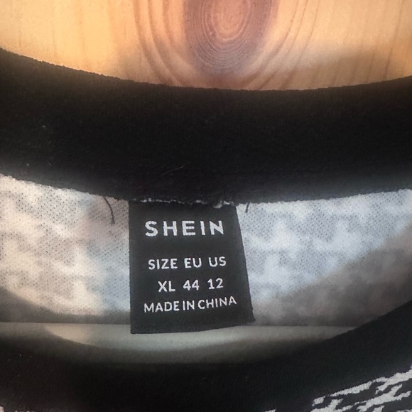 SHEIN Black and White A-Line Long Sleeve Dress Size XL - Picture 6 of 10